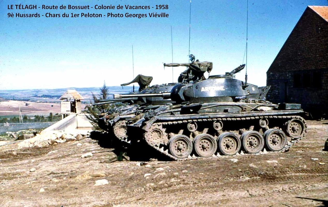 Le Telagh - Route de Bossuet - Colonie de vacances - 9e Hussards - Chars.jpg